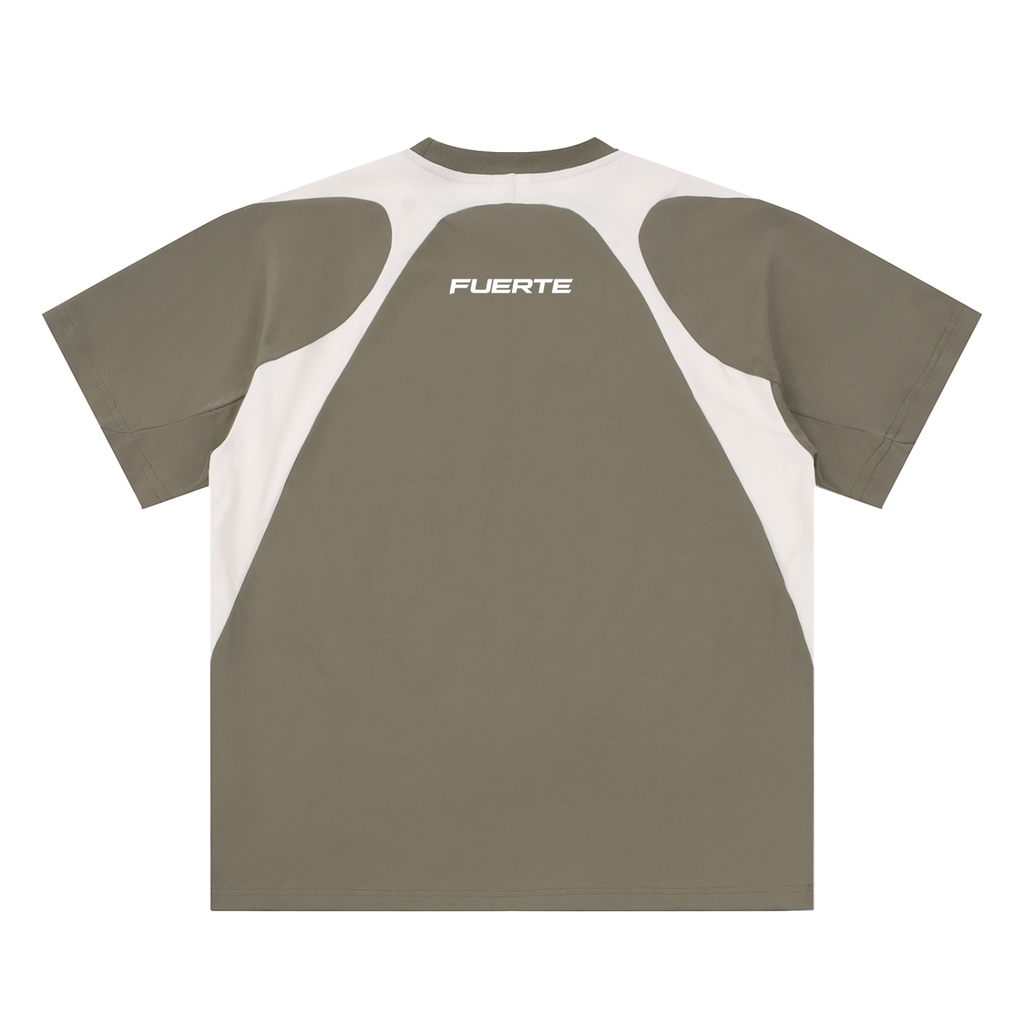 Contrast Panel Cotton T-Shirt