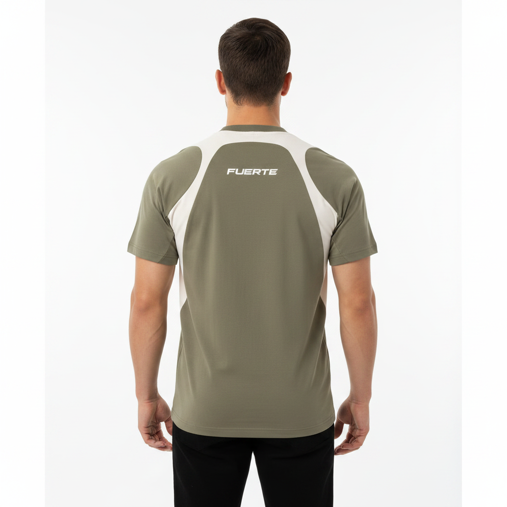 Contrast Panel Cotton T-Shirt