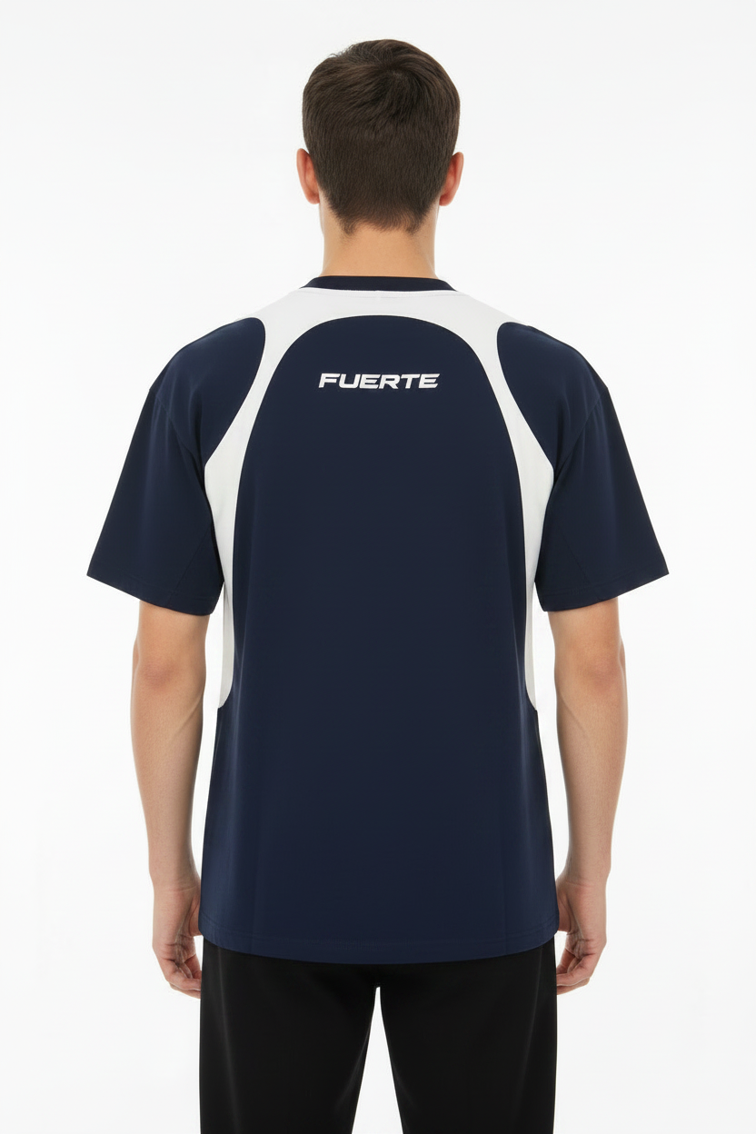 Contrast Panel Cotton T-Shirt