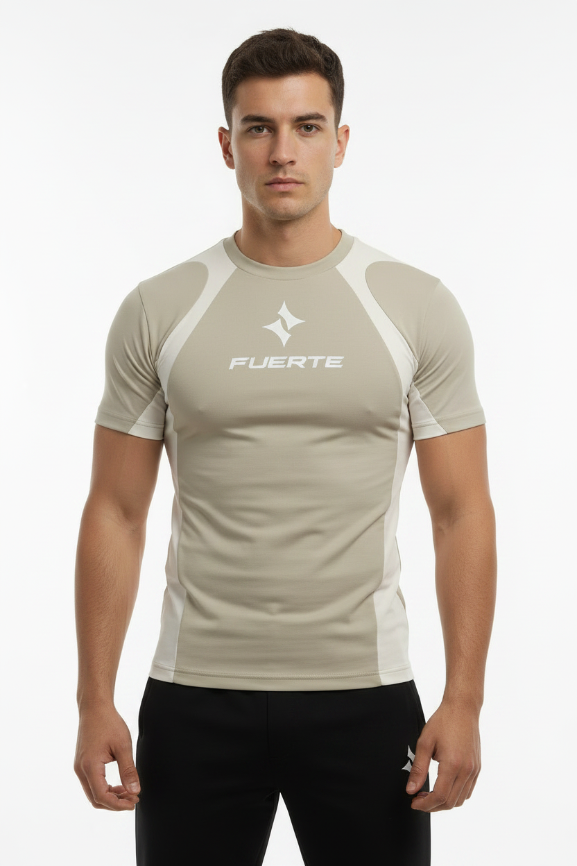 Contrast Panel Cotton T-Shirt