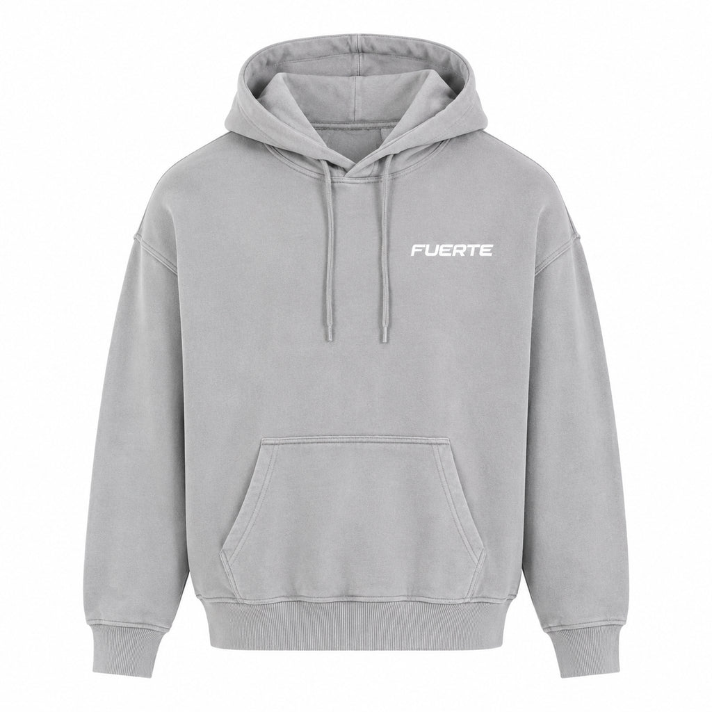 FUERTE Snow-Wash Raw-Edge Hoodie