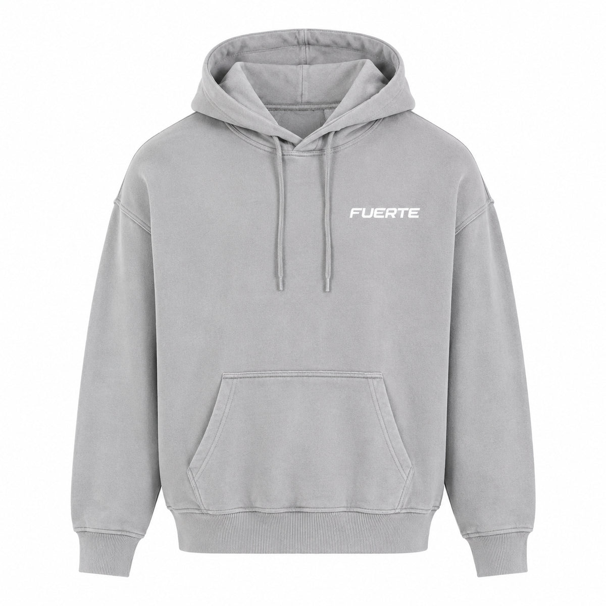FUERTE Snow-Wash Raw-Edge Hoodie