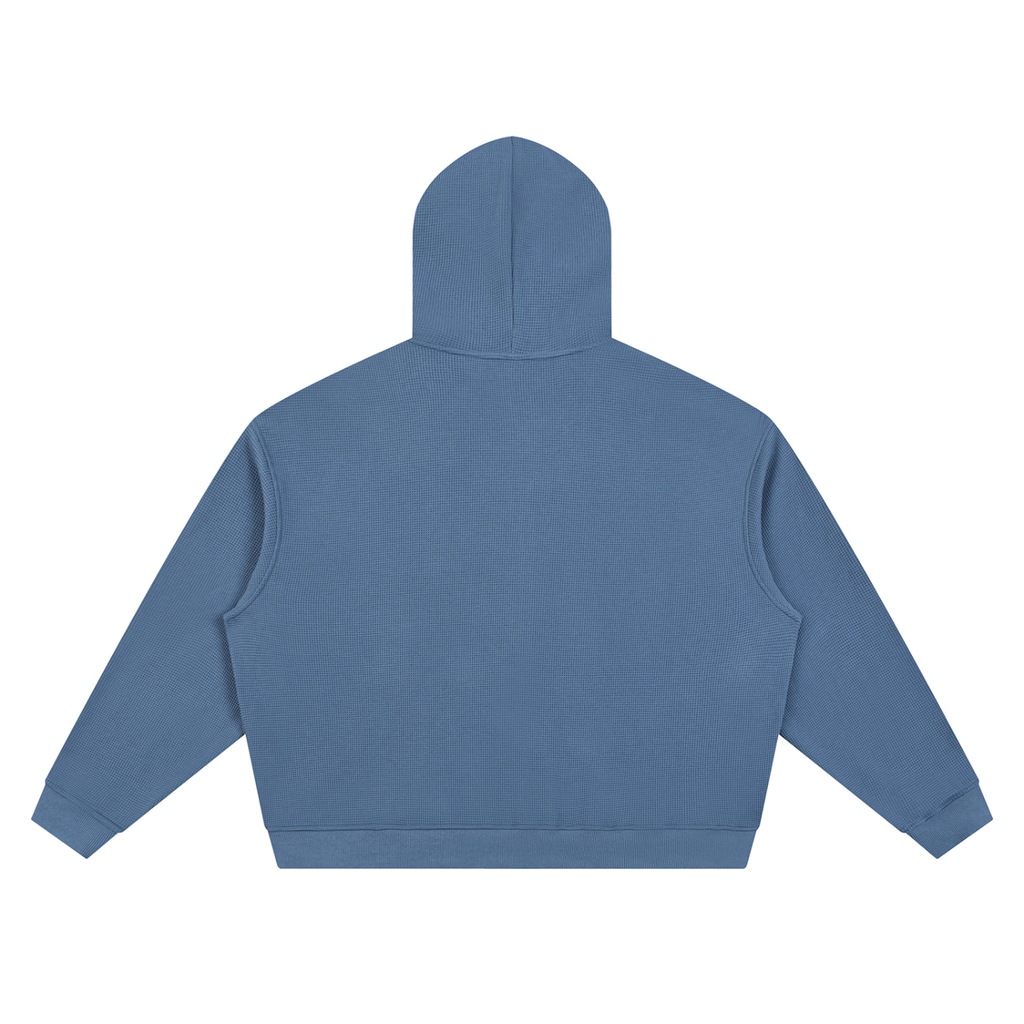 Unisex Waffle Boxy Full Zip Hoodie