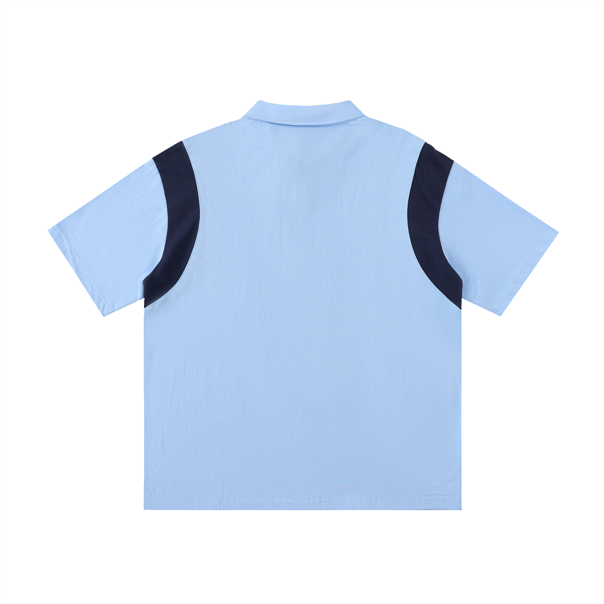 Contrast Panel Cotton Polo Shirt
