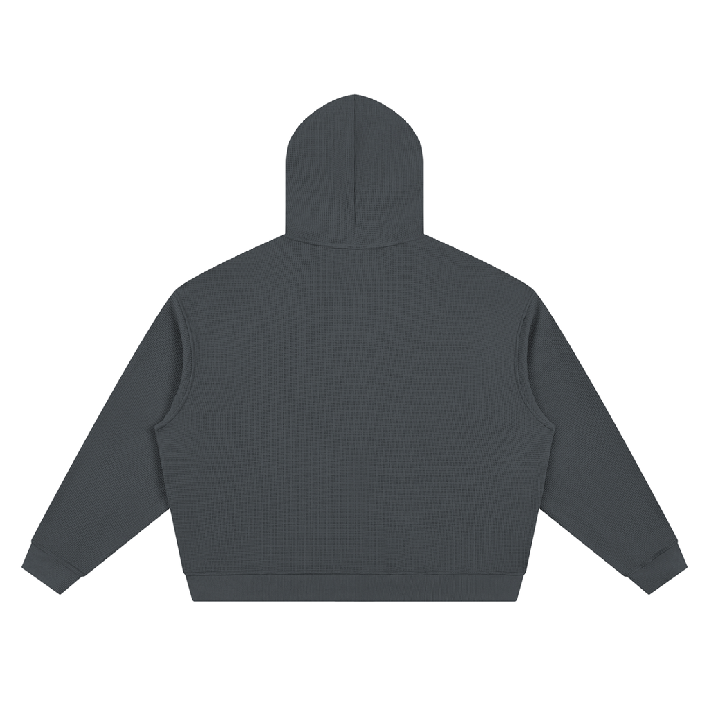 Unisex Waffle Boxy Full Zip Hoodie