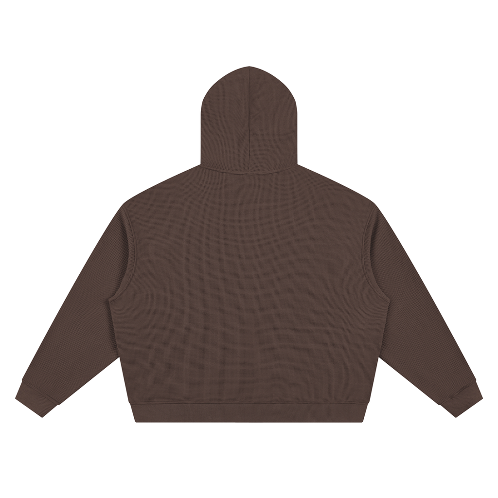 Unisex Waffle Boxy Full Zip Hoodie