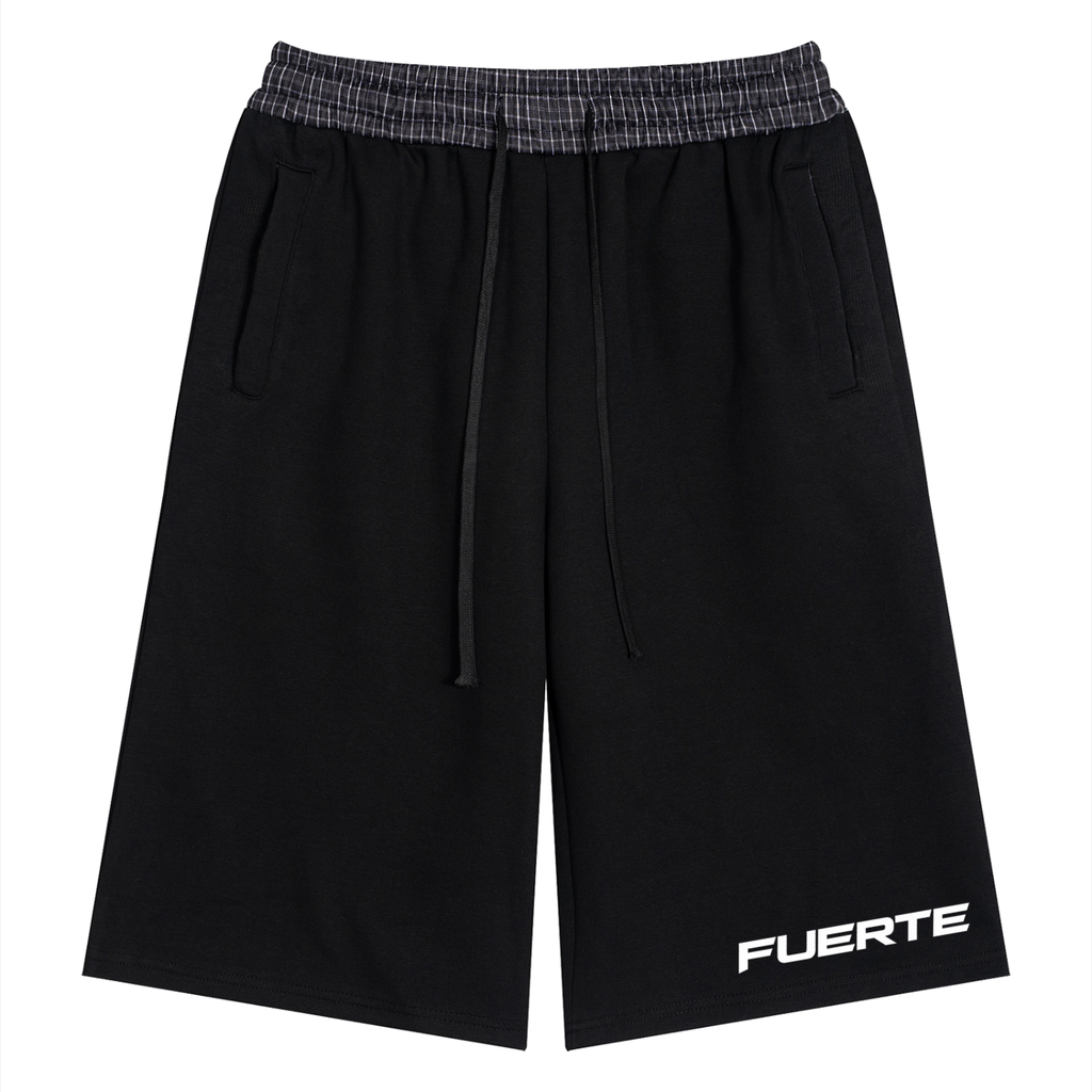 FUERTE Plaid-Waistband Shorts