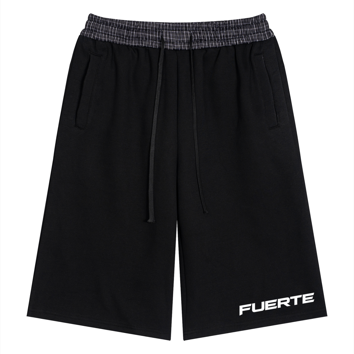 FUERTE Plaid-Waistband Shorts