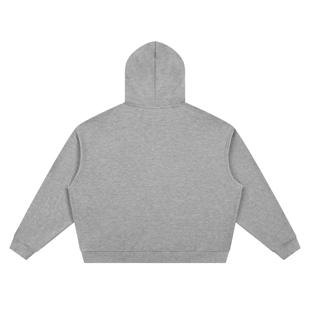 Unisex Waffle Boxy Full Zip Hoodie