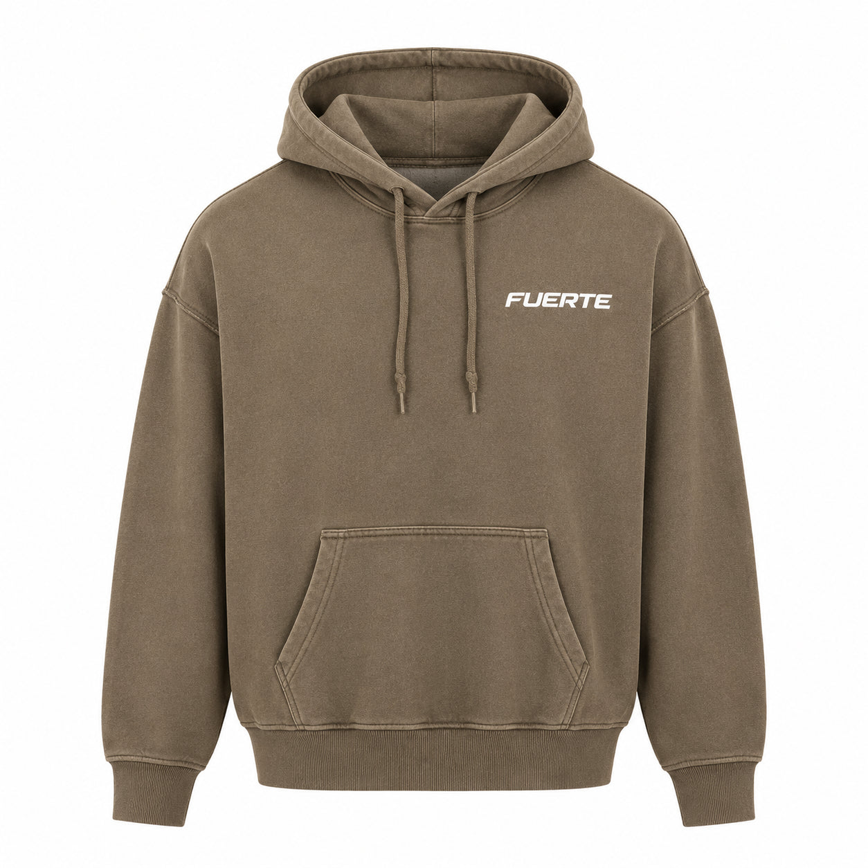 FUERTE Snow-Wash Raw-Edge Hoodie