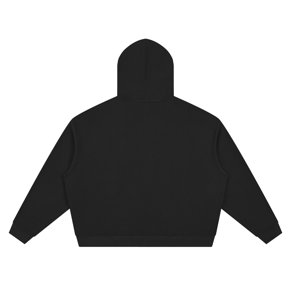 Unisex Waffle Boxy Full Zip Hoodie