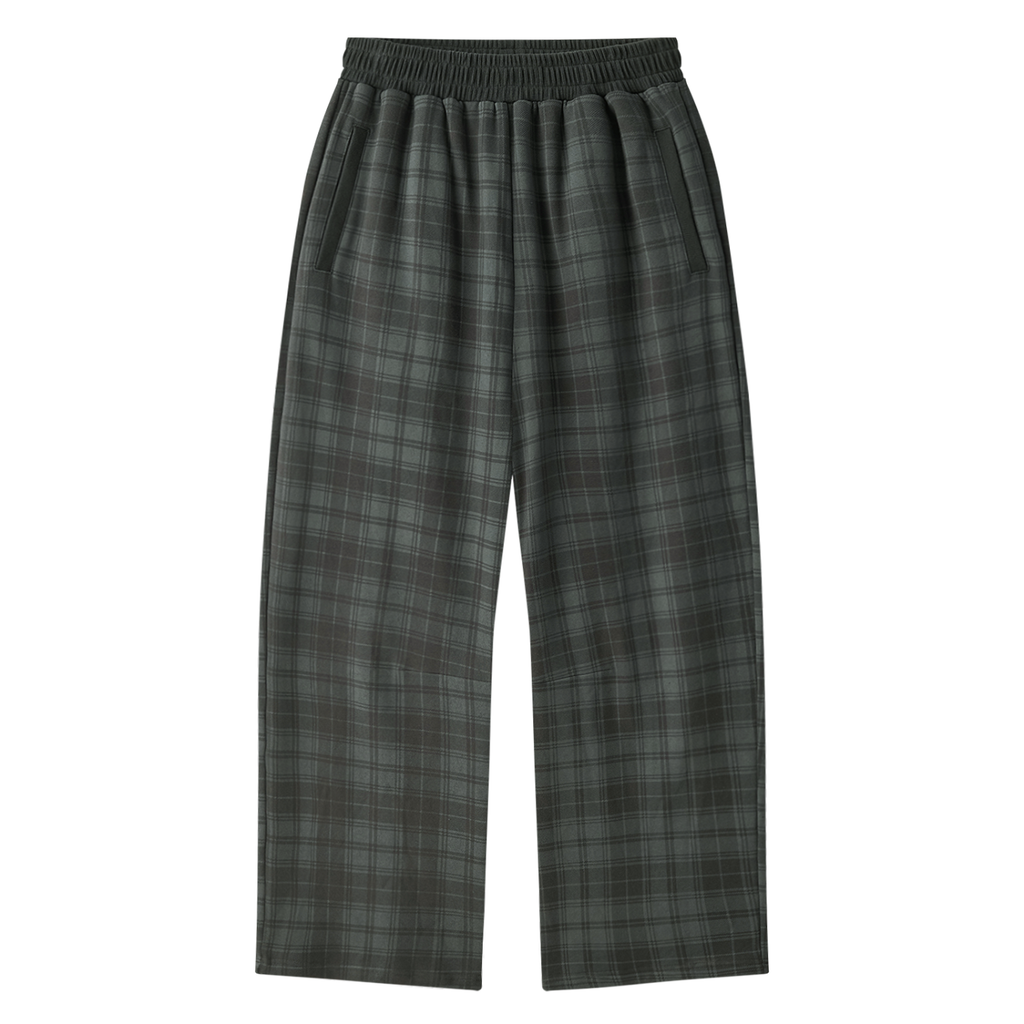 Unisex Plaid Straight Leg Pants