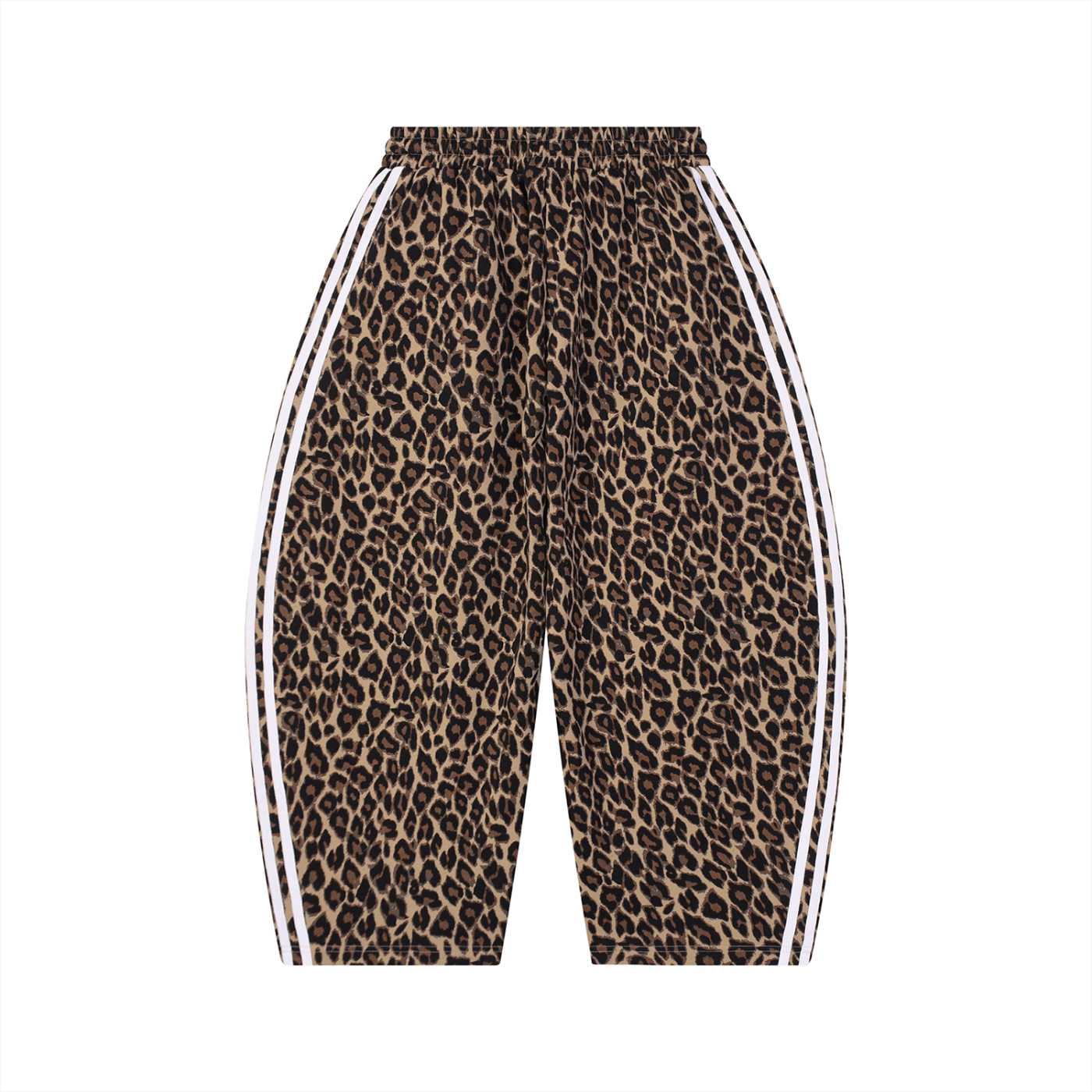 FUERTE Leopard Barrel-Leg Sweatpants