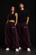 Unisex Piping Fleece Barrel Leg Sweatpants