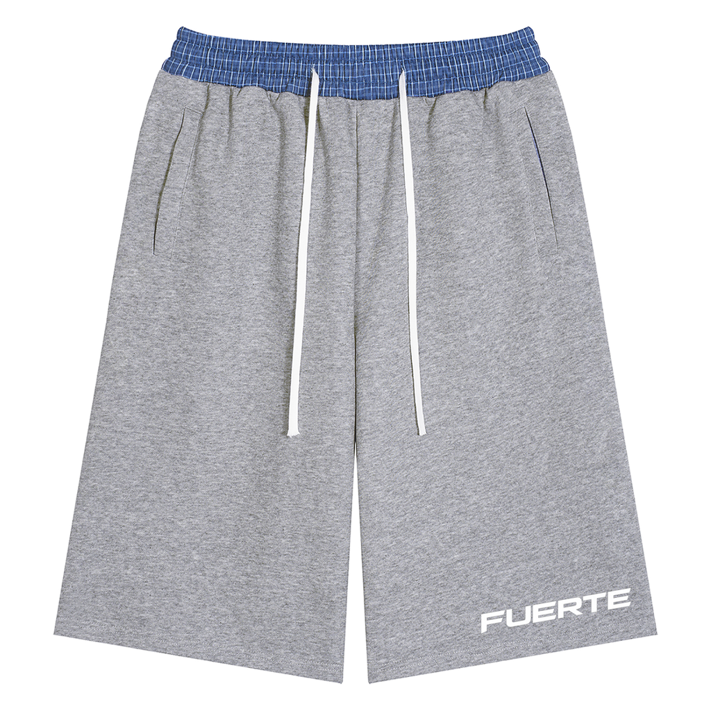 FUERTE Plaid-Waistband Shorts