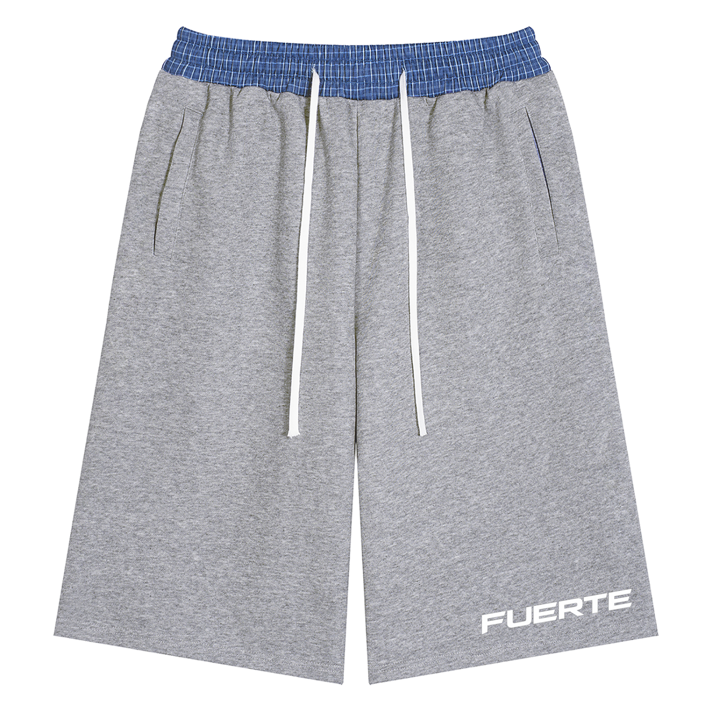 FUERTE Plaid-Waistband Shorts