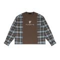 Unisex Plaid Panel Long Sleeve T-Shirt