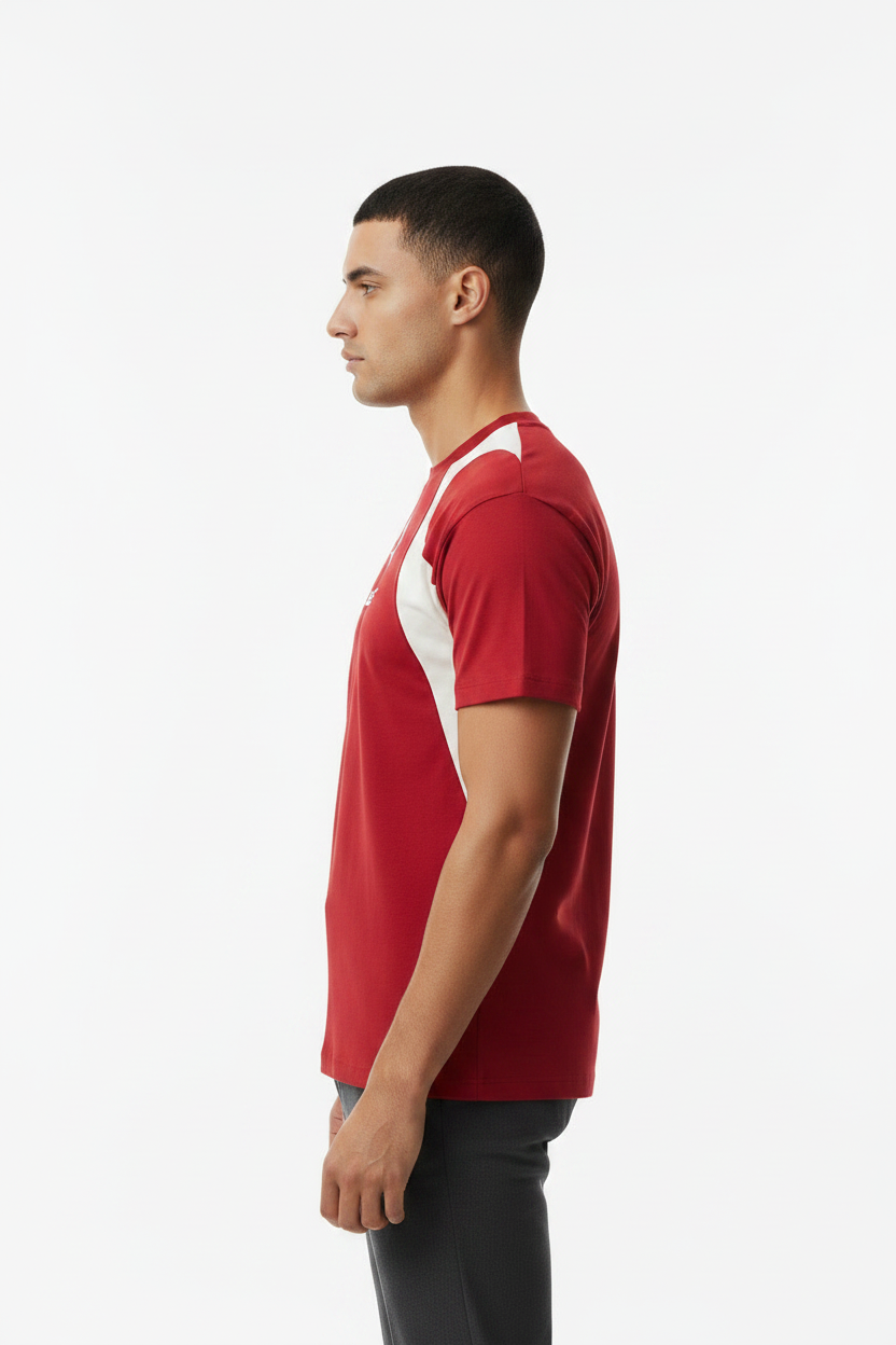 Contrast Panel Cotton T-Shirt