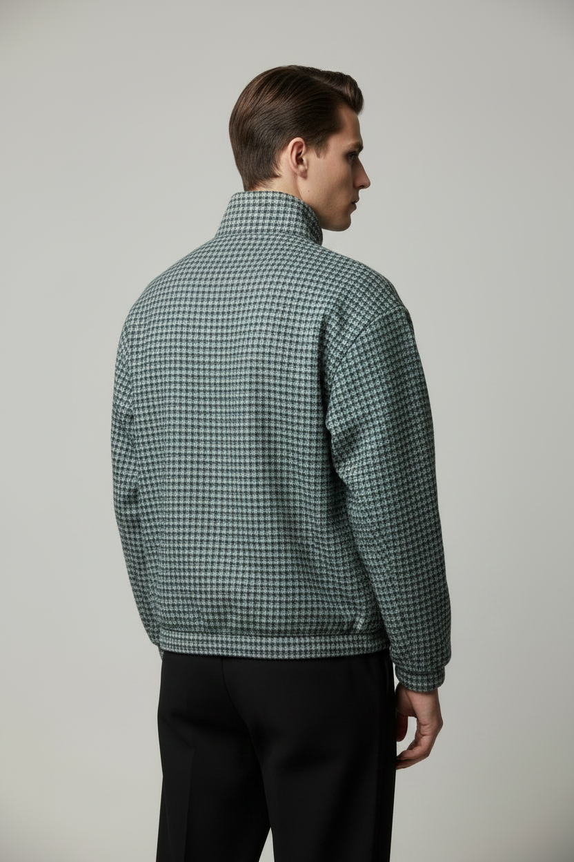 Unisex Plaid Quarter-Zip Sweatshirt