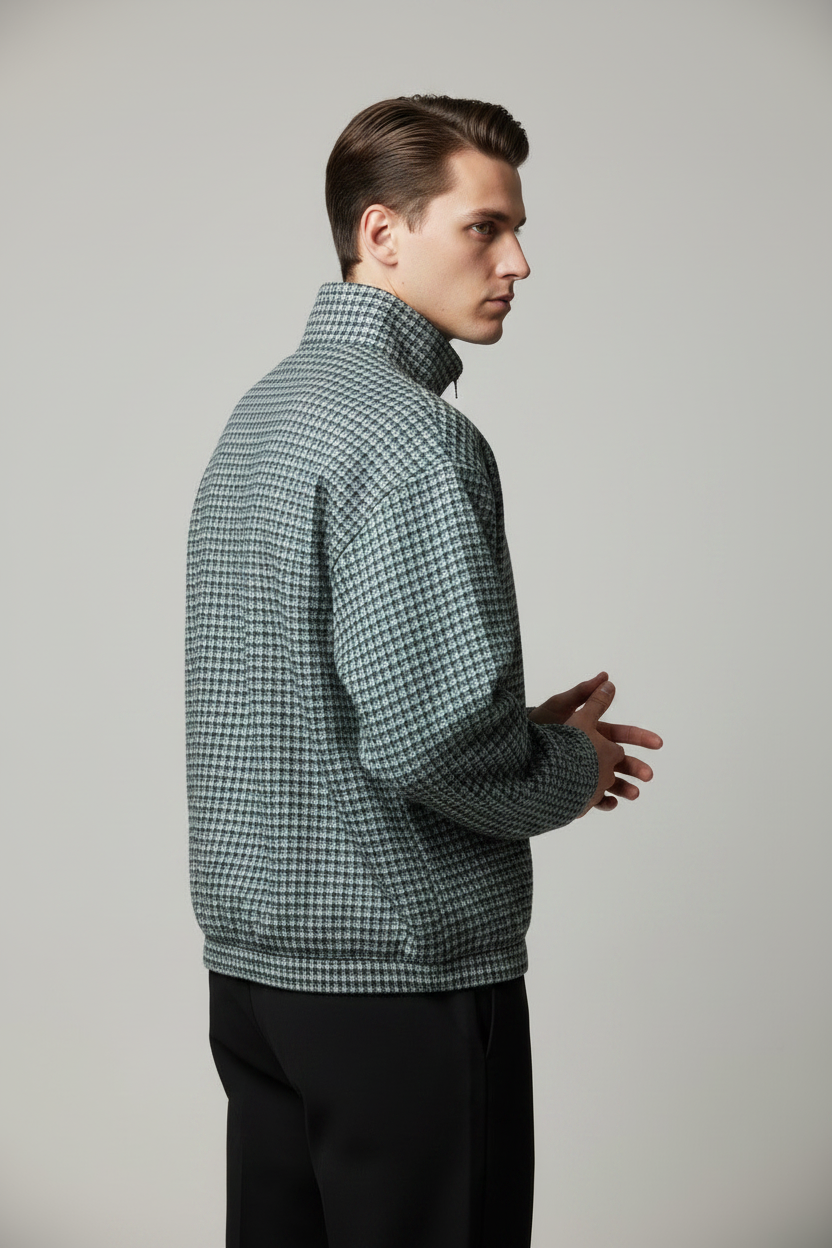 Unisex Plaid Quarter-Zip Sweatshirt