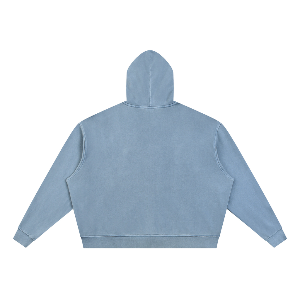 Unisex Vintage Wash Full Zip Boxy Hoodie