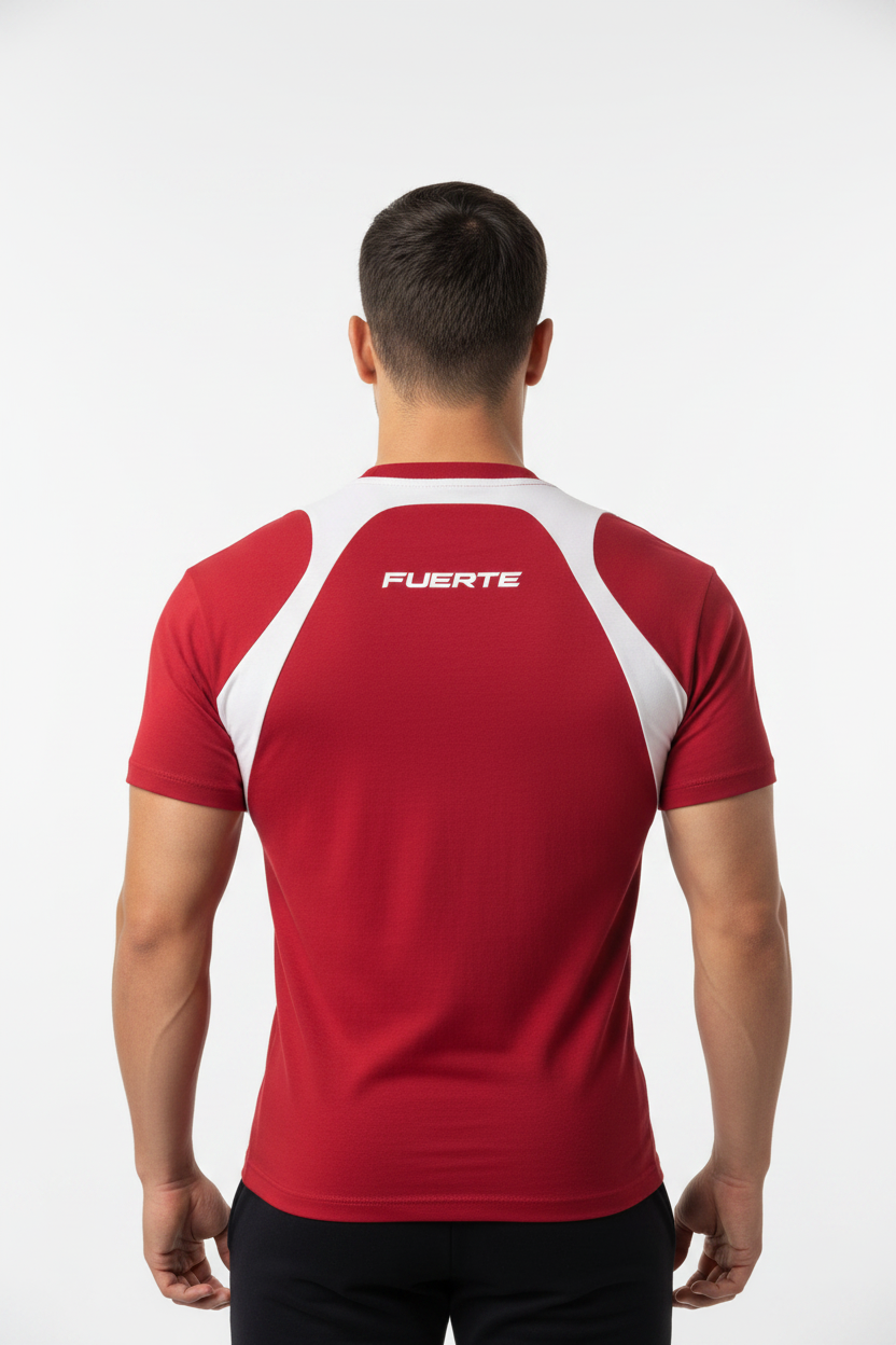 Contrast Panel Cotton T-Shirt