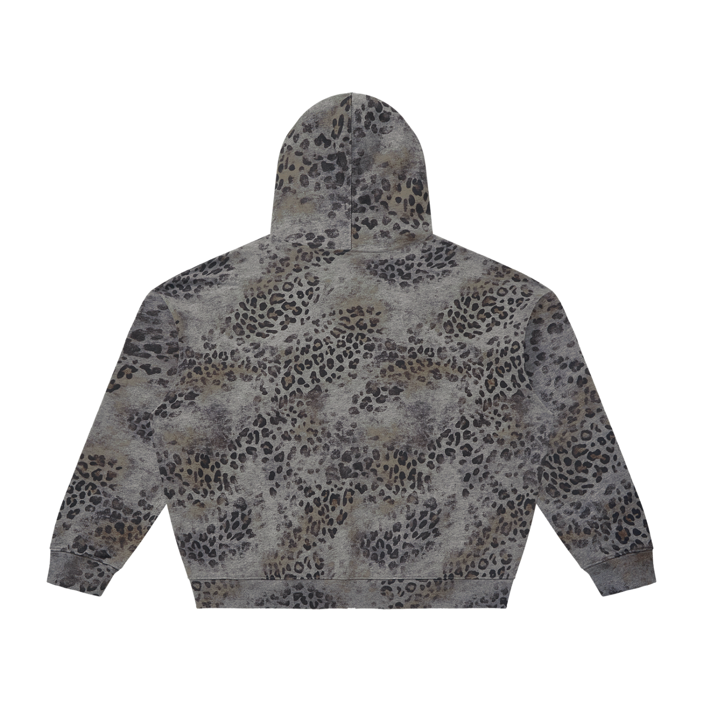 FUERTE Unisex Vintage Wash Leopard Full Zip Hoodie