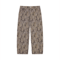 Unisex Vintage Wash Leopard Wide Leg Jeans
