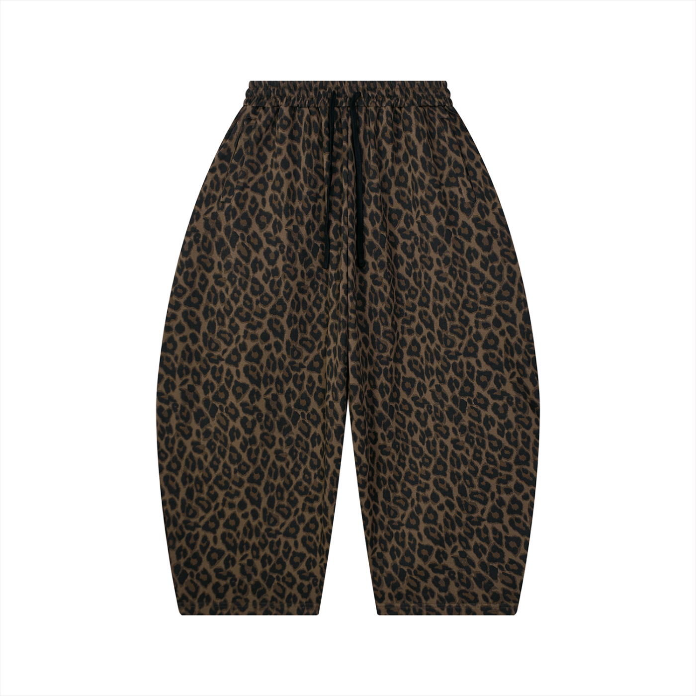 FUERTE Leopard Barrel-Leg Sweatpants