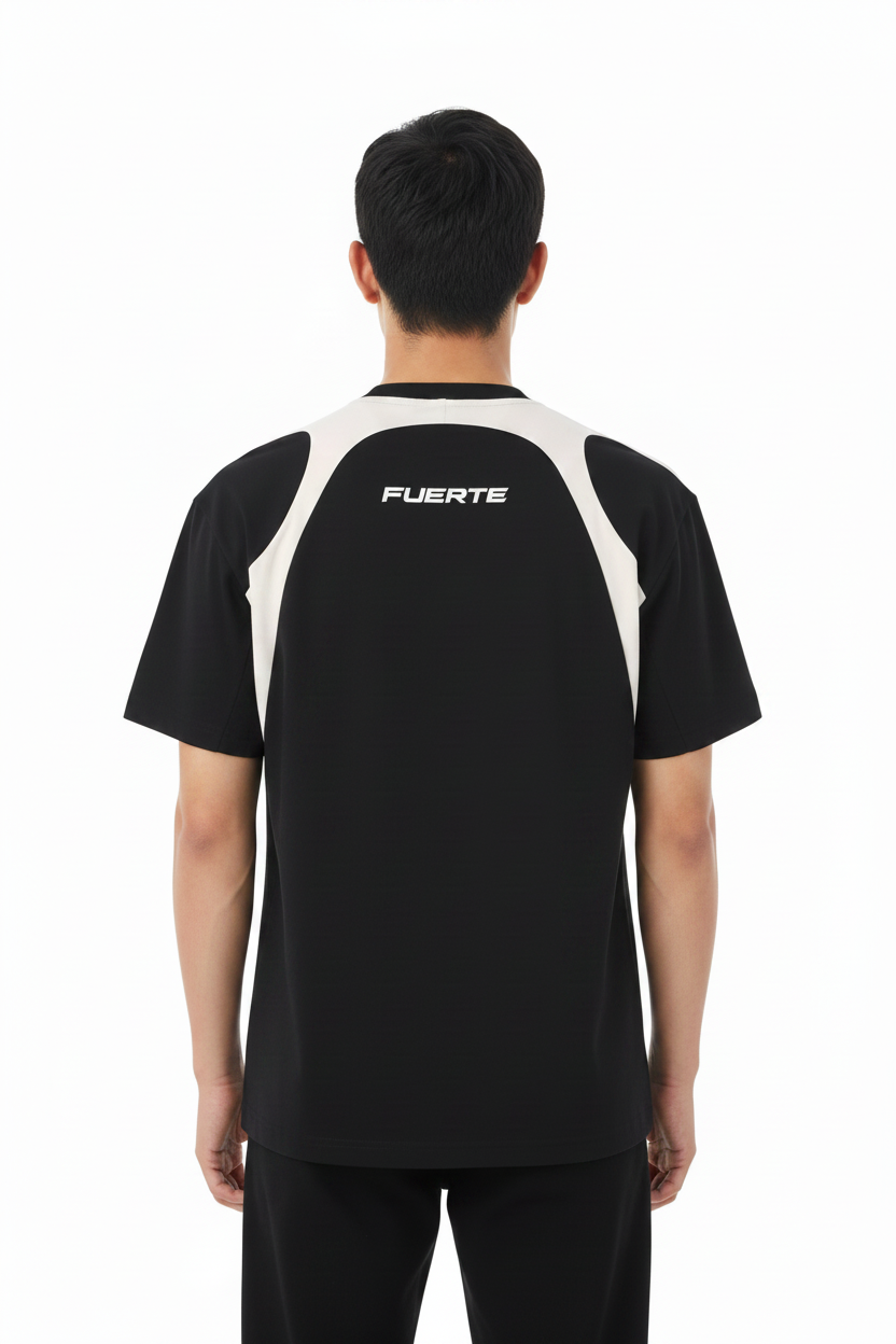 Contrast Panel Cotton T-Shirt