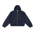 Men's Boxy Vintage Wash Hooded Denim Jacket