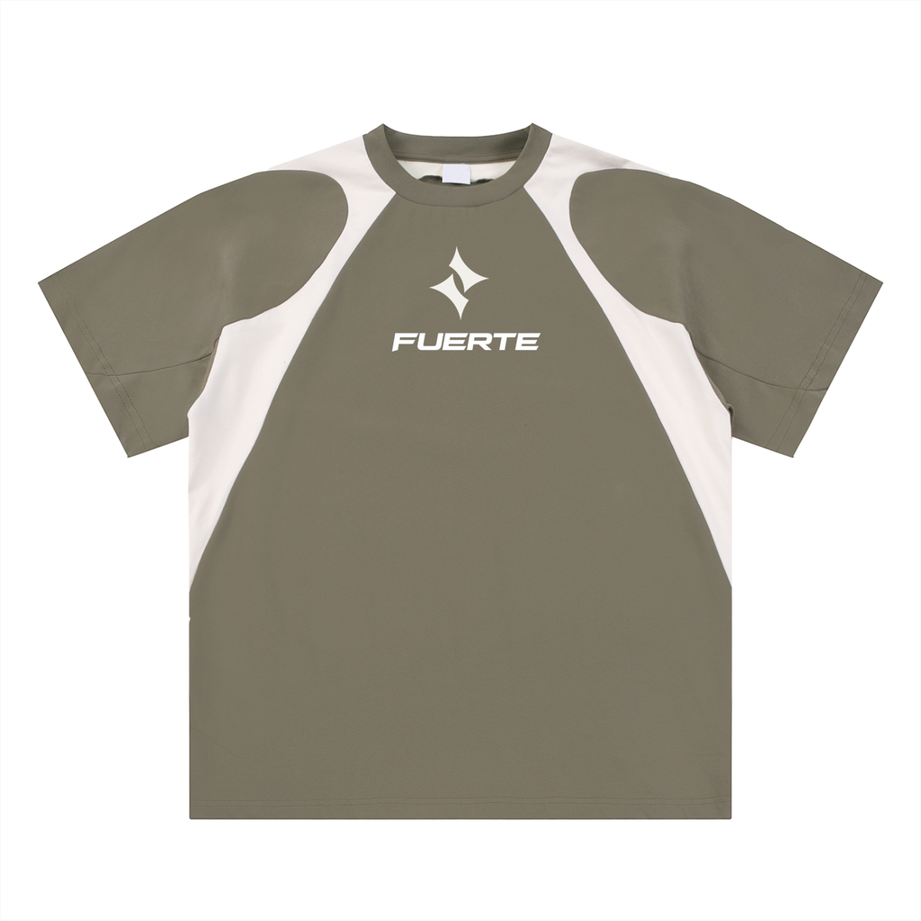 Contrast Panel Cotton T-Shirt
