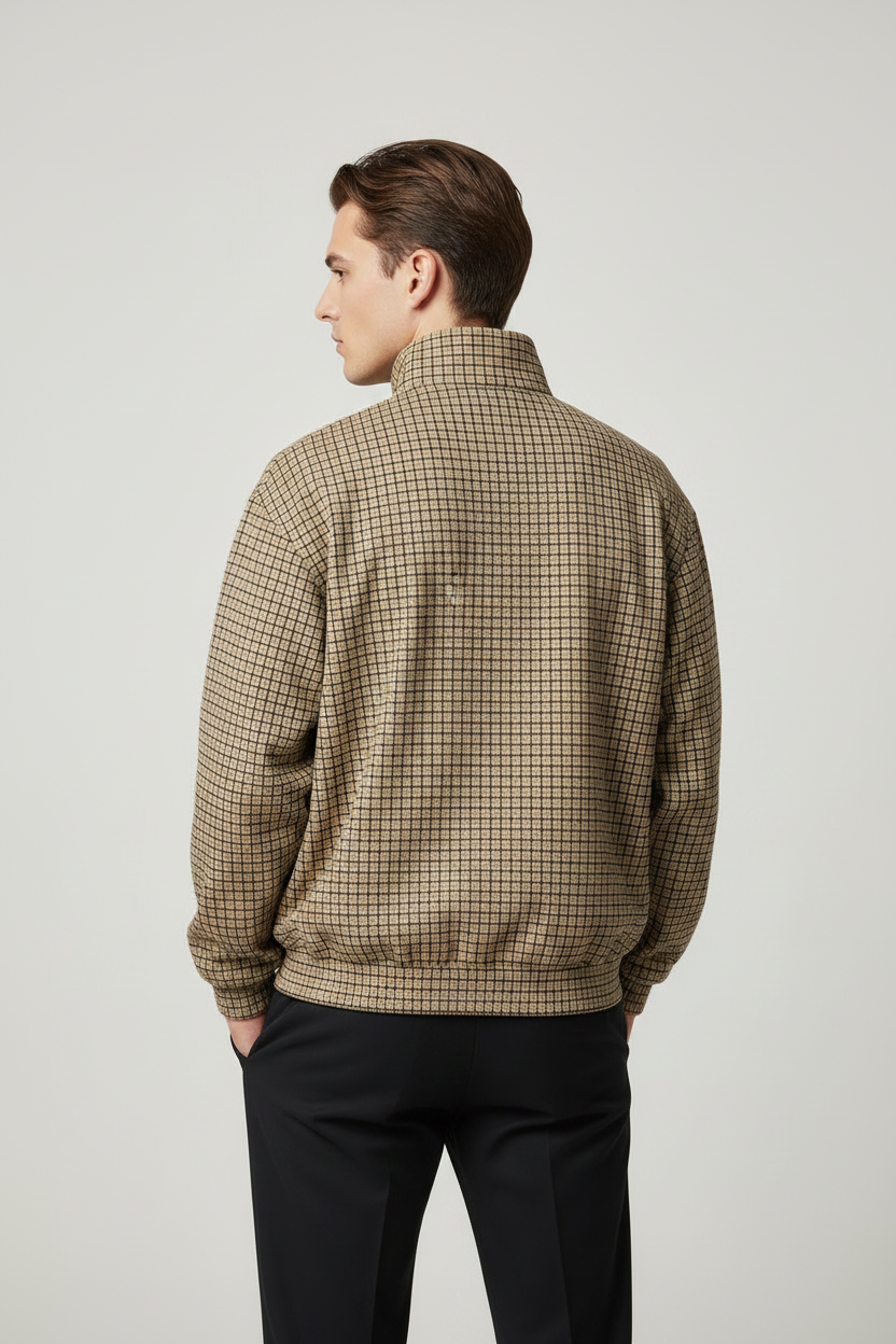 Unisex Plaid Quarter-Zip Sweatshirt
