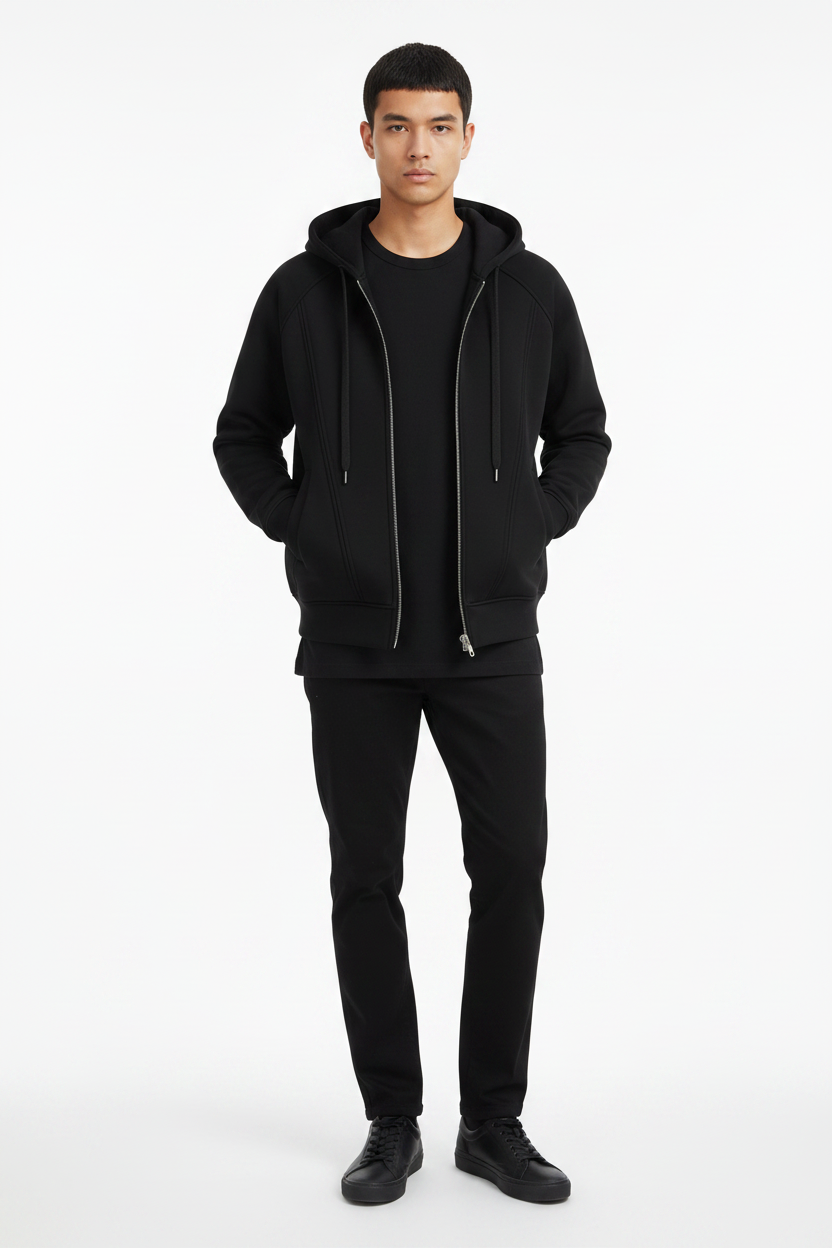 FUERTE Deconstructed Zip Hoodie – Relaxed Streetwear