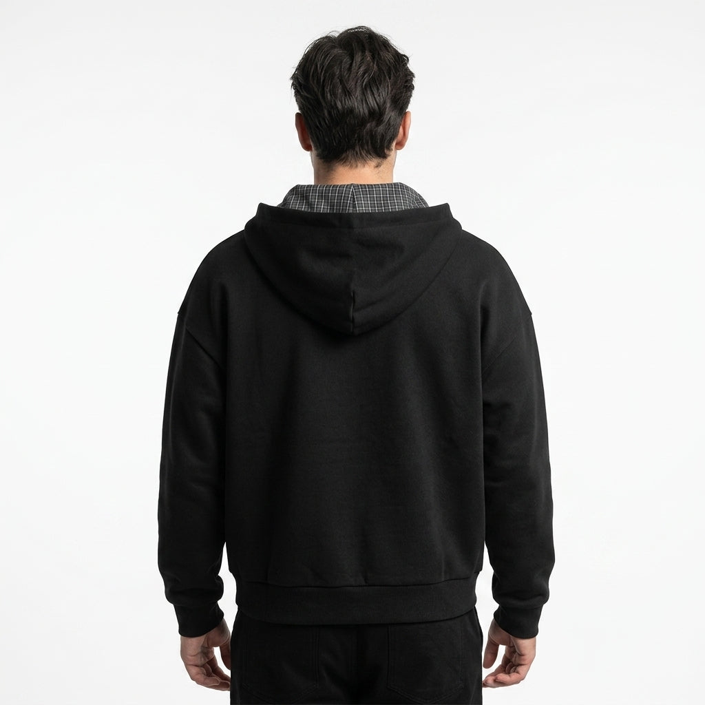 Zip-up hoodie — Back Perspective View | Generated by Modelize
