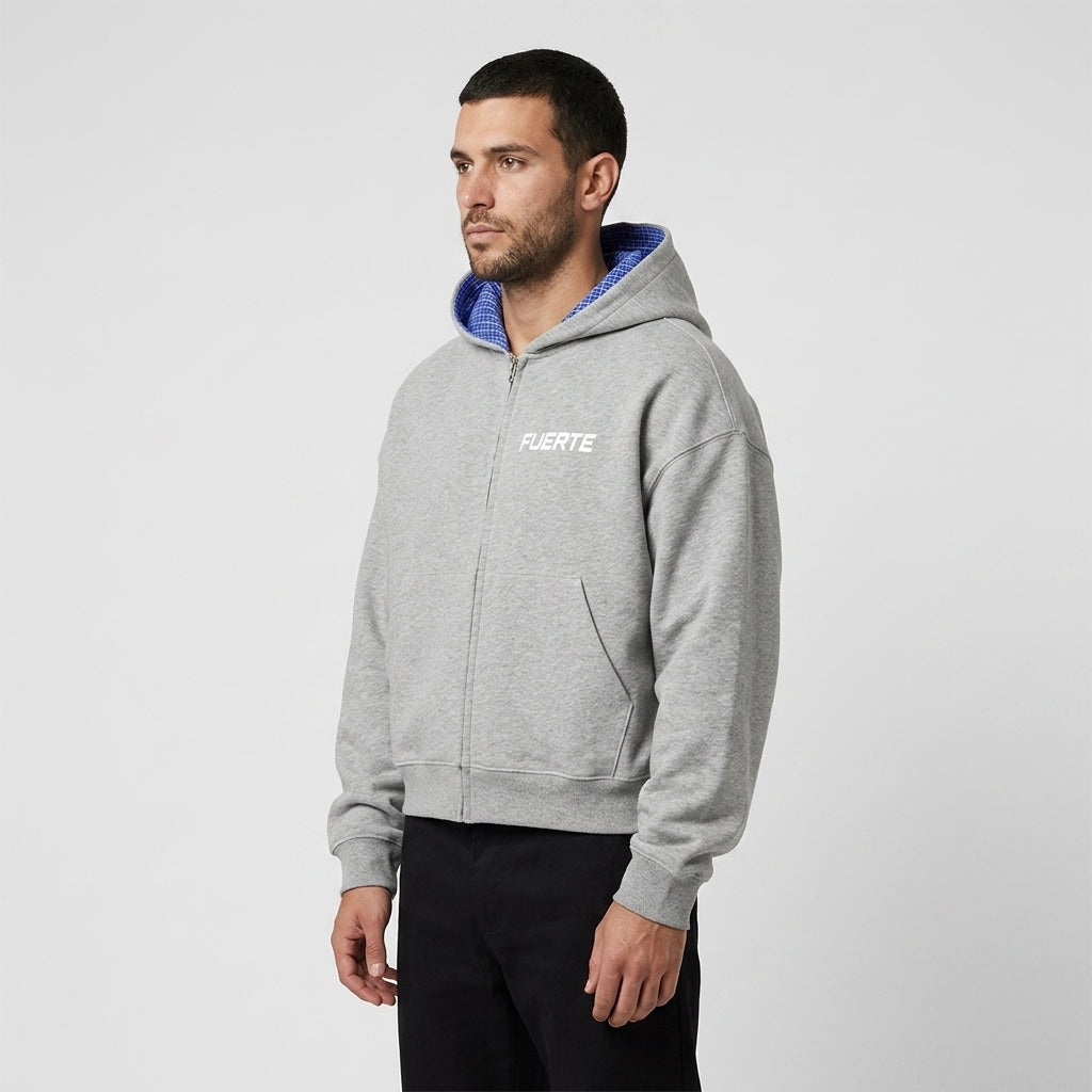 Zip-up hoodie — Boxy Silhouette Studio Shot | Generated by Modelize