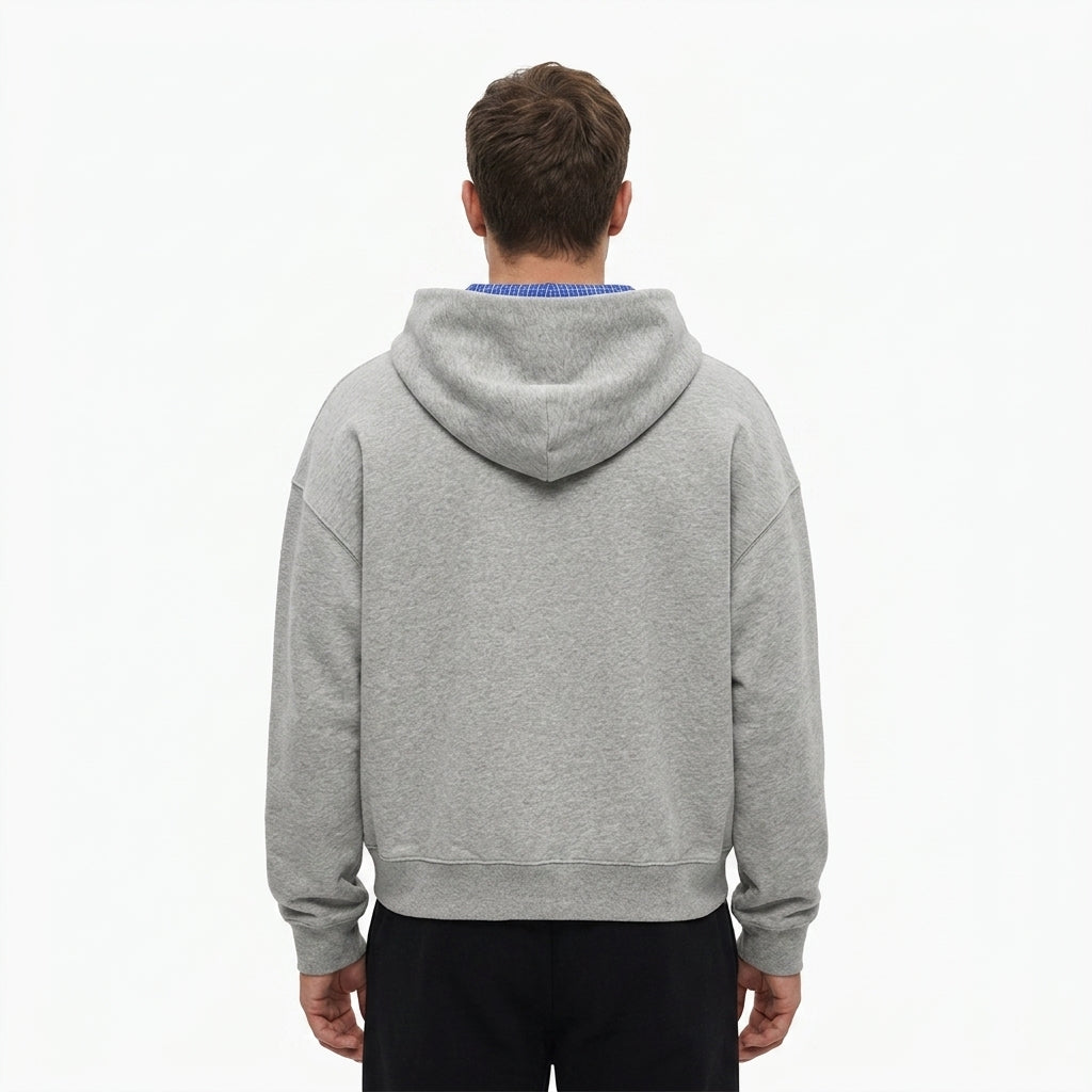 Zip-up hoodie — Back Perspective View | Generated by Modelize