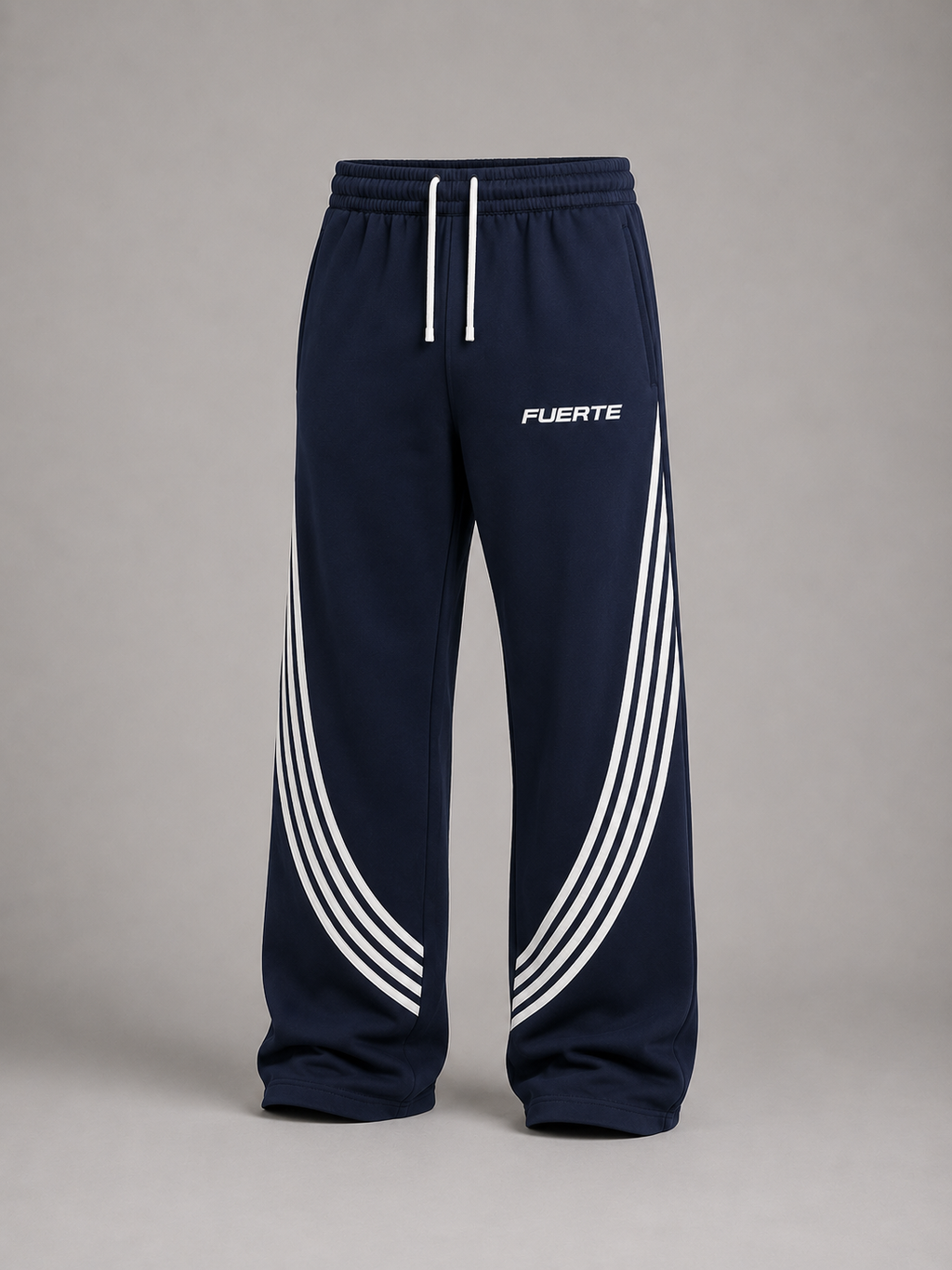 FUERTE Curved-Stripe Straight Sweatpants