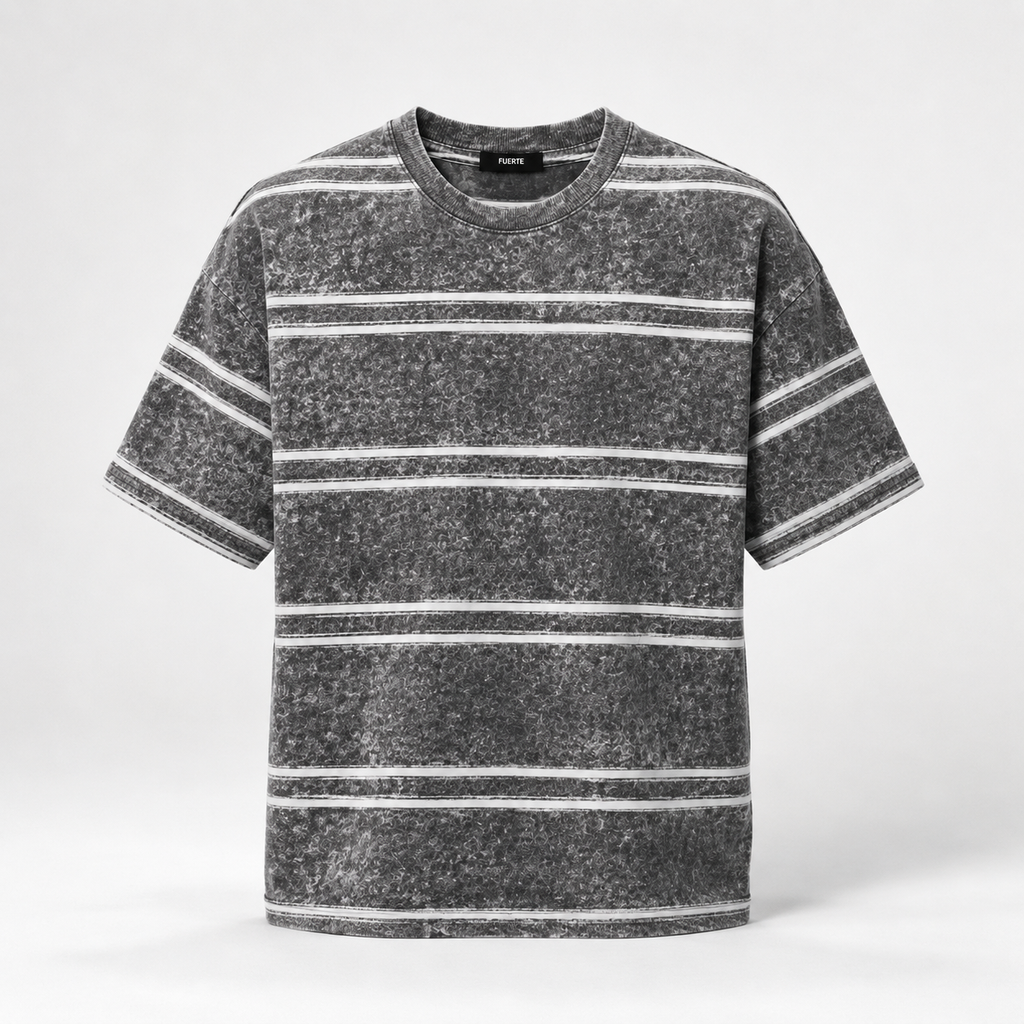 FUERTE Snow-Wash Stripe Tee