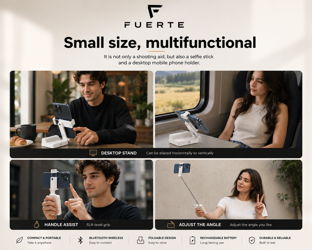 Multifunctional Fill Light Telescopic Stable Selfie Stick