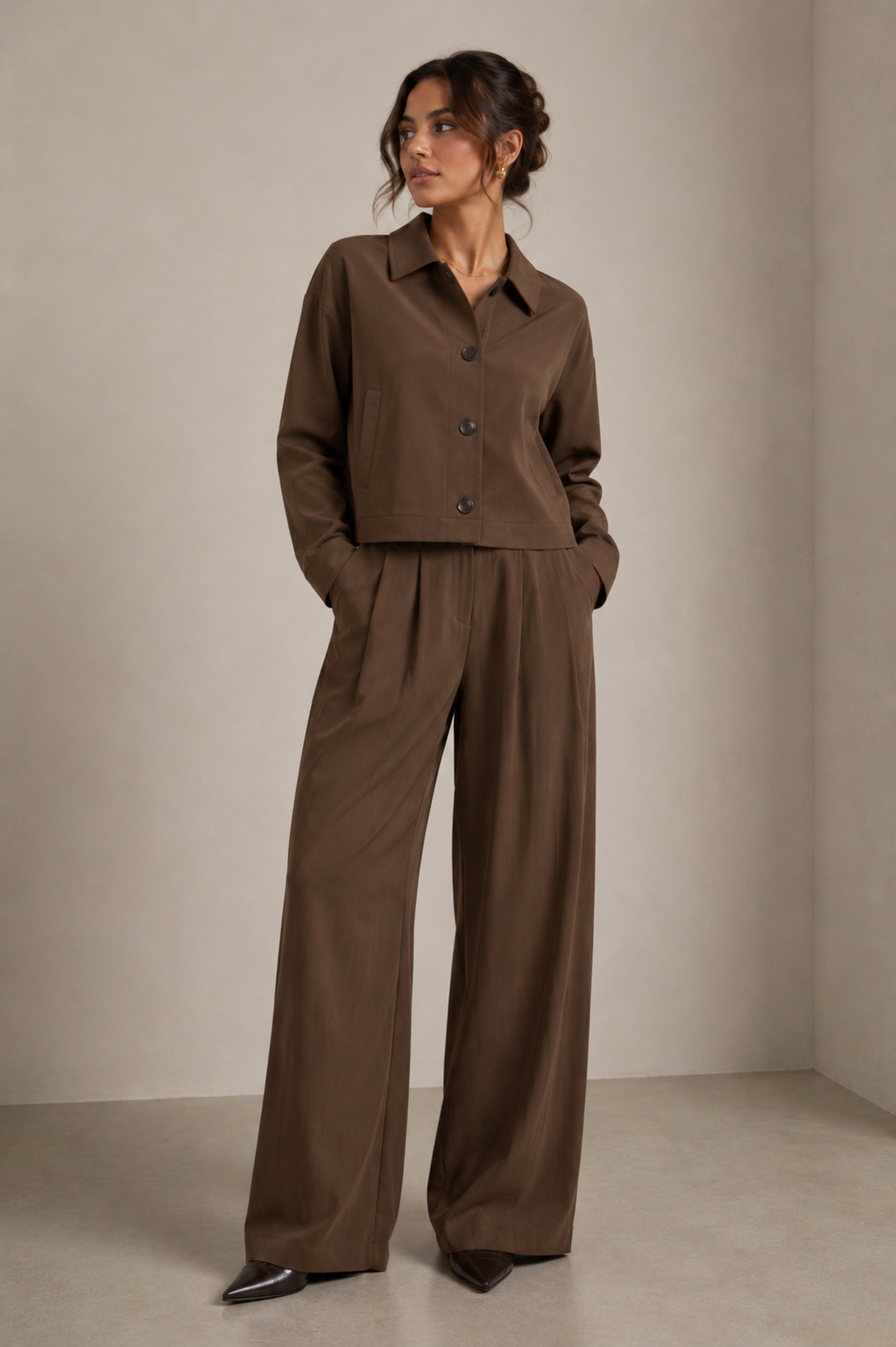 FUERTE Relaxed Lapel Two-Piece Set