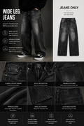 FUERTE Men’s Wide-Leg Jeans – Vintage Wash Denim