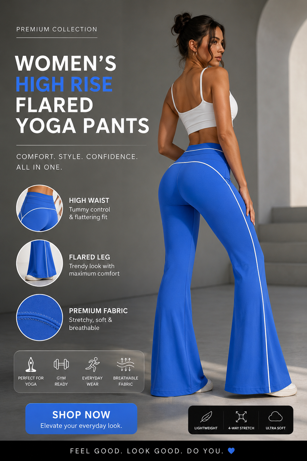 FUERTE Women’s High-Rise Flared Yoga Pants – Activewear