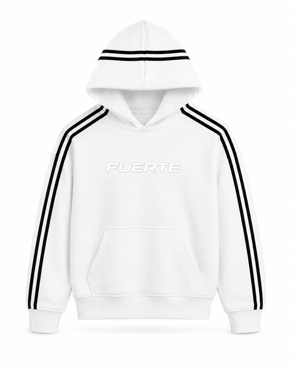 FUERTE Contrast Side-Stripe Cropped Hoodie