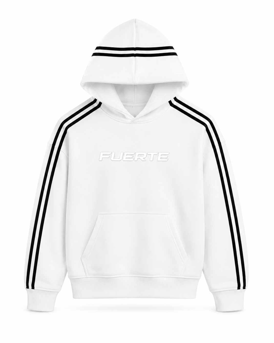 FUERTE Contrast Side-Stripe Cropped Hoodie