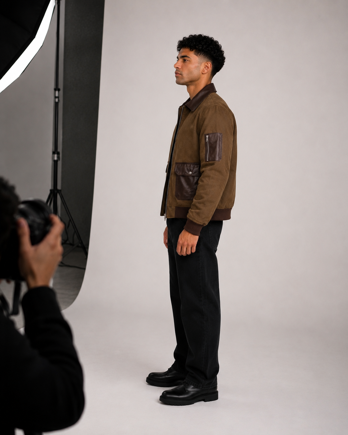 FUERTE Men’s Textured Lapel Jacket
