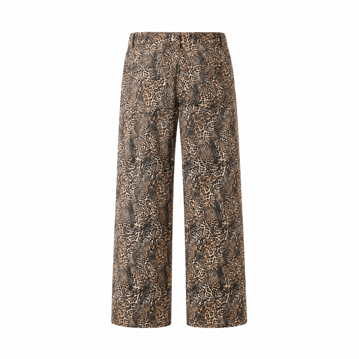 FUERTE Vintage Wash Leopard Wide-Leg Jeans