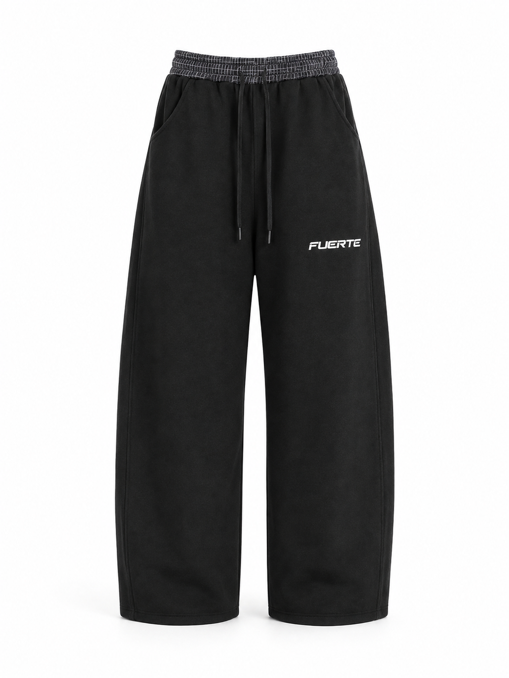 FUERTE Plaid-Waistband Barrel Sweatpants