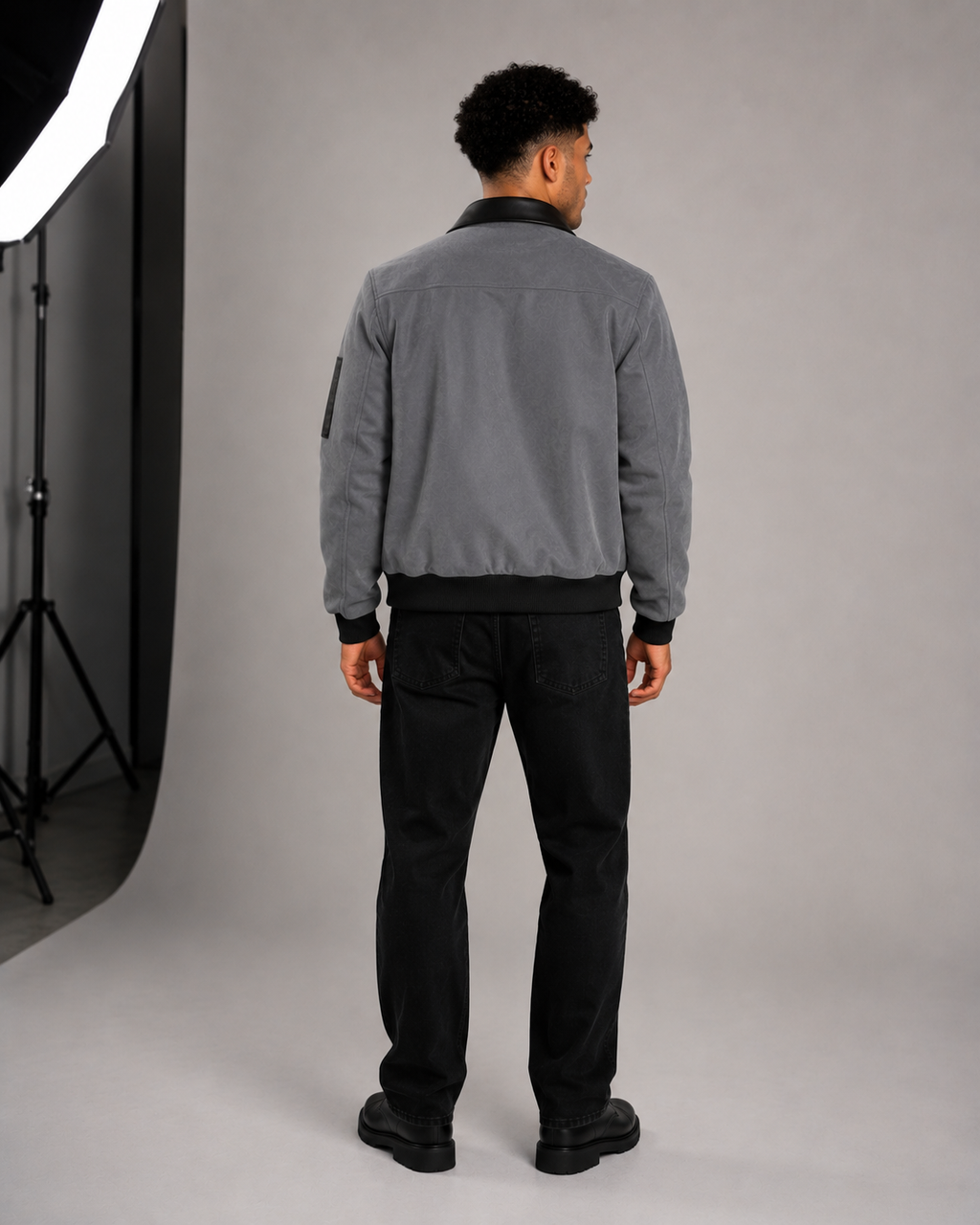 FUERTE Men’s Textured Lapel Jacket