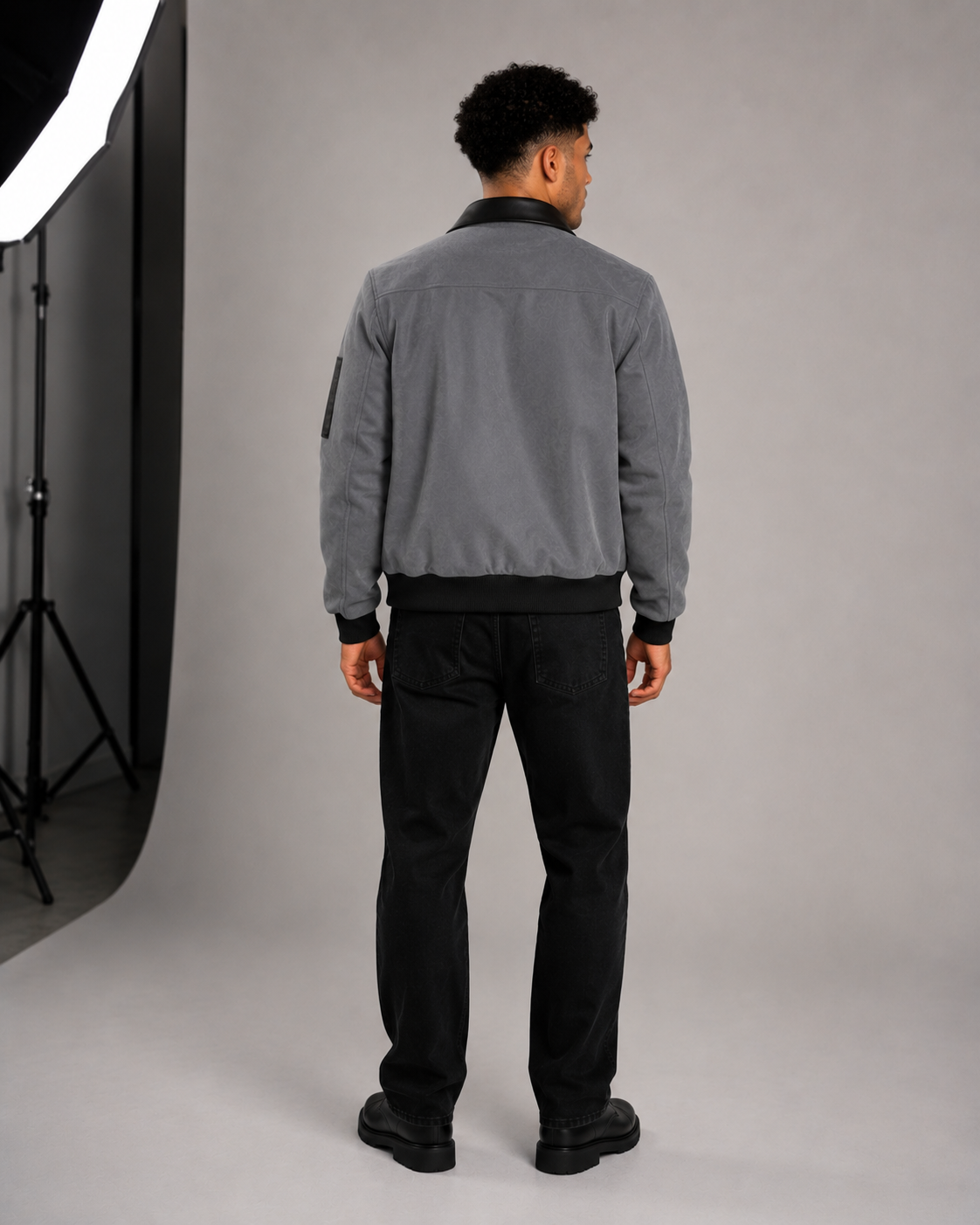 FUERTE Men’s Textured Lapel Jacket